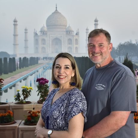 Couple traveling together